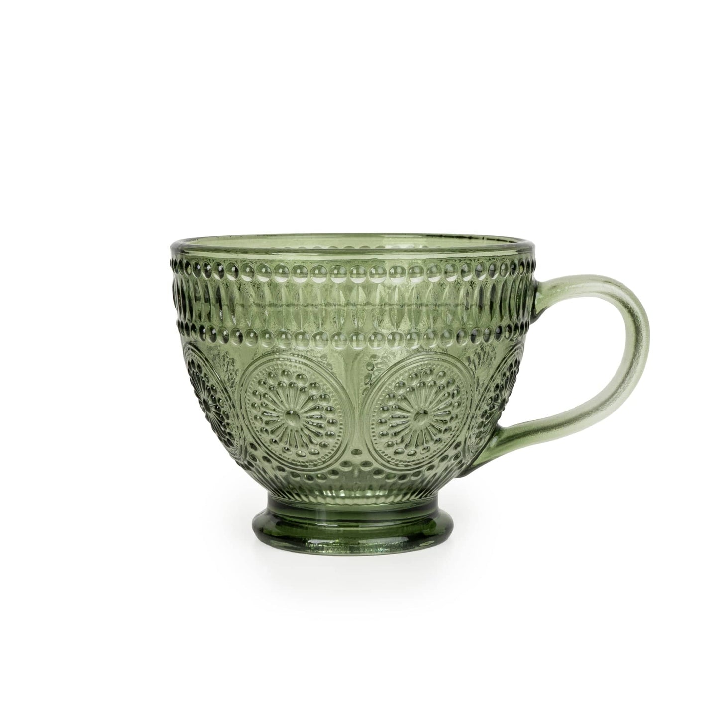 8.9cm Pressed Glass Mug - Green