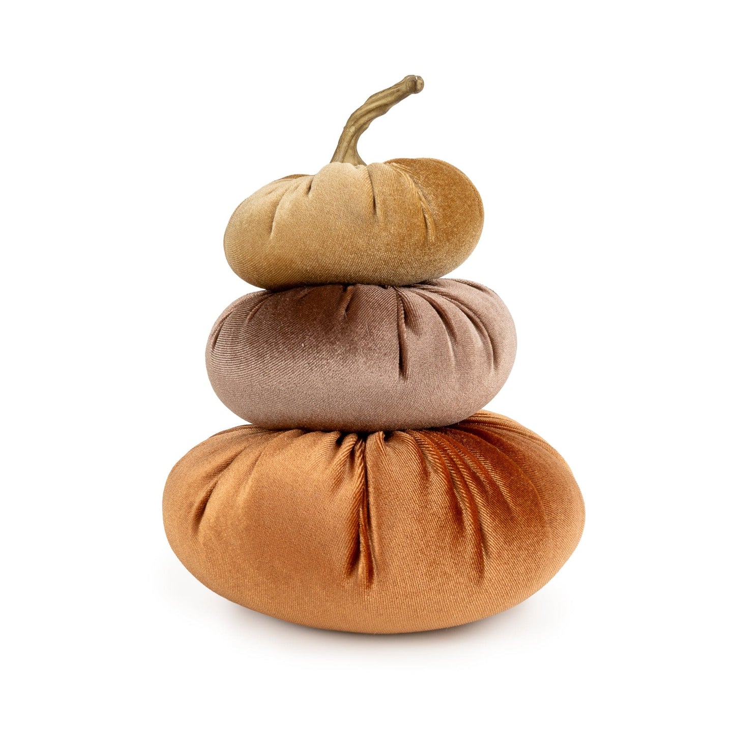Stacking Velour Pumpkin Cushion - Terracotta Hues