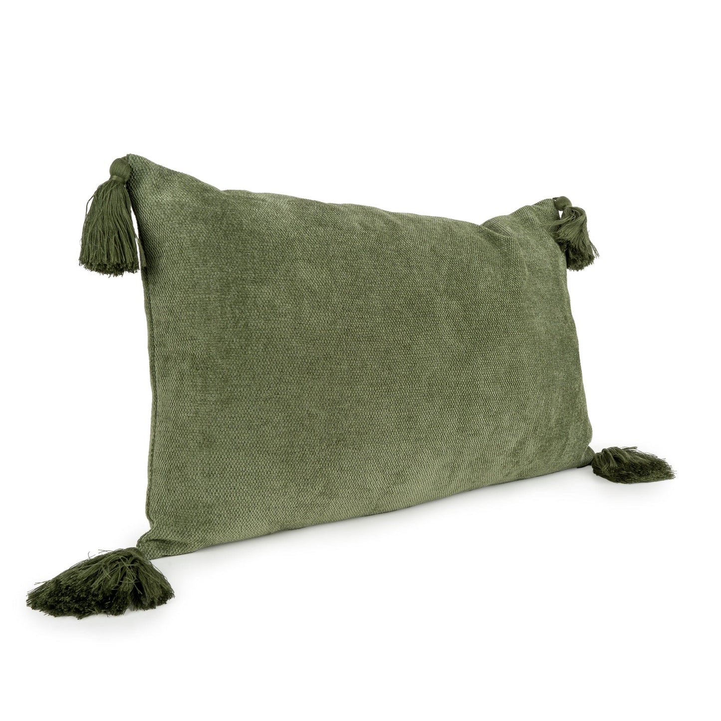 Tasseled Rectangular Cushion - Green