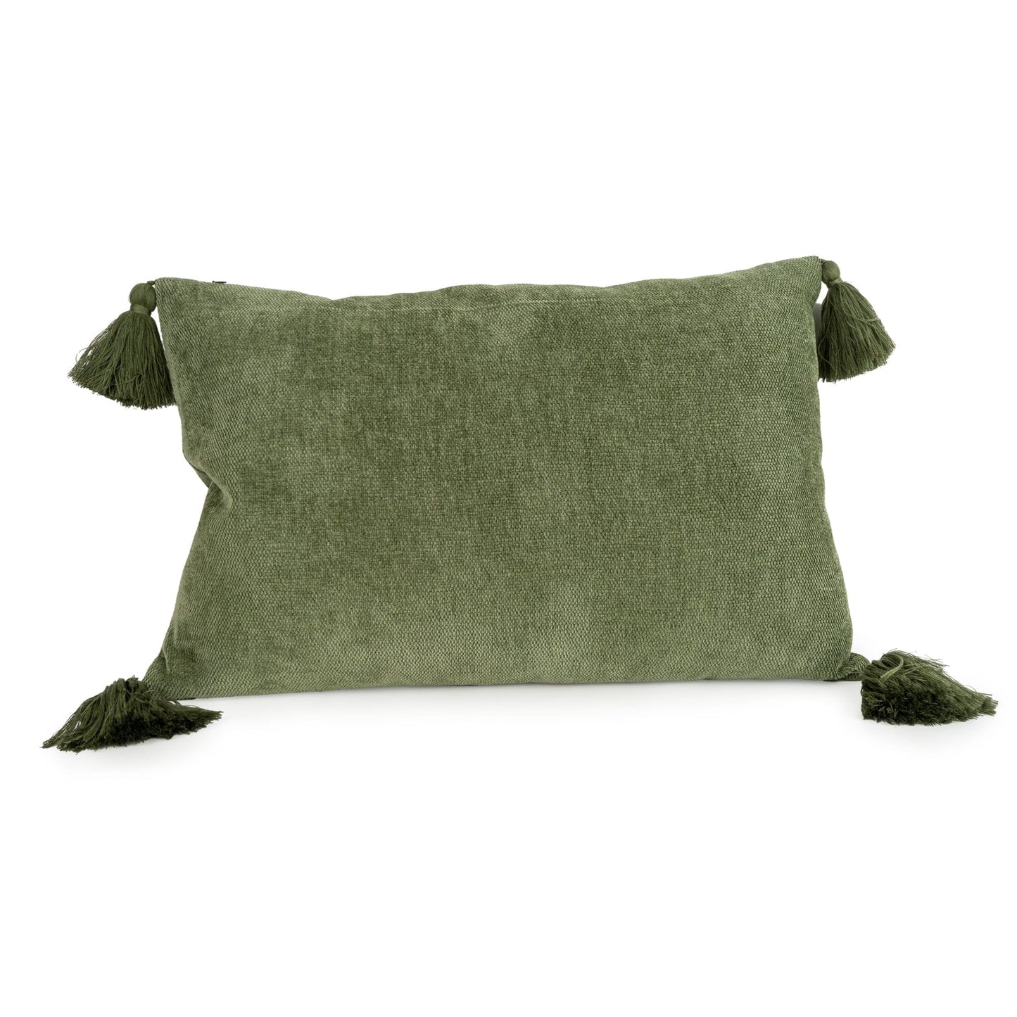 Tasseled Rectangular Cushion - Green