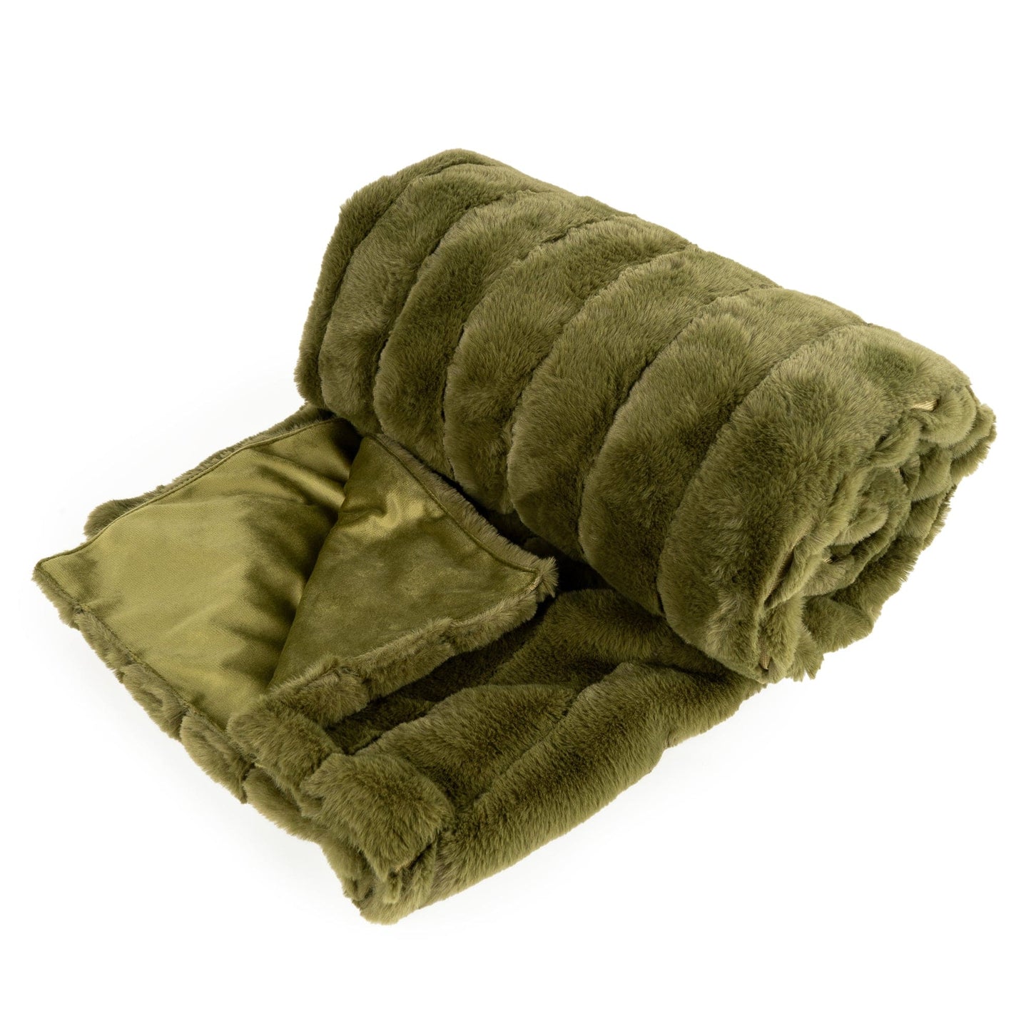 Throw - Faux Fur Olive Green