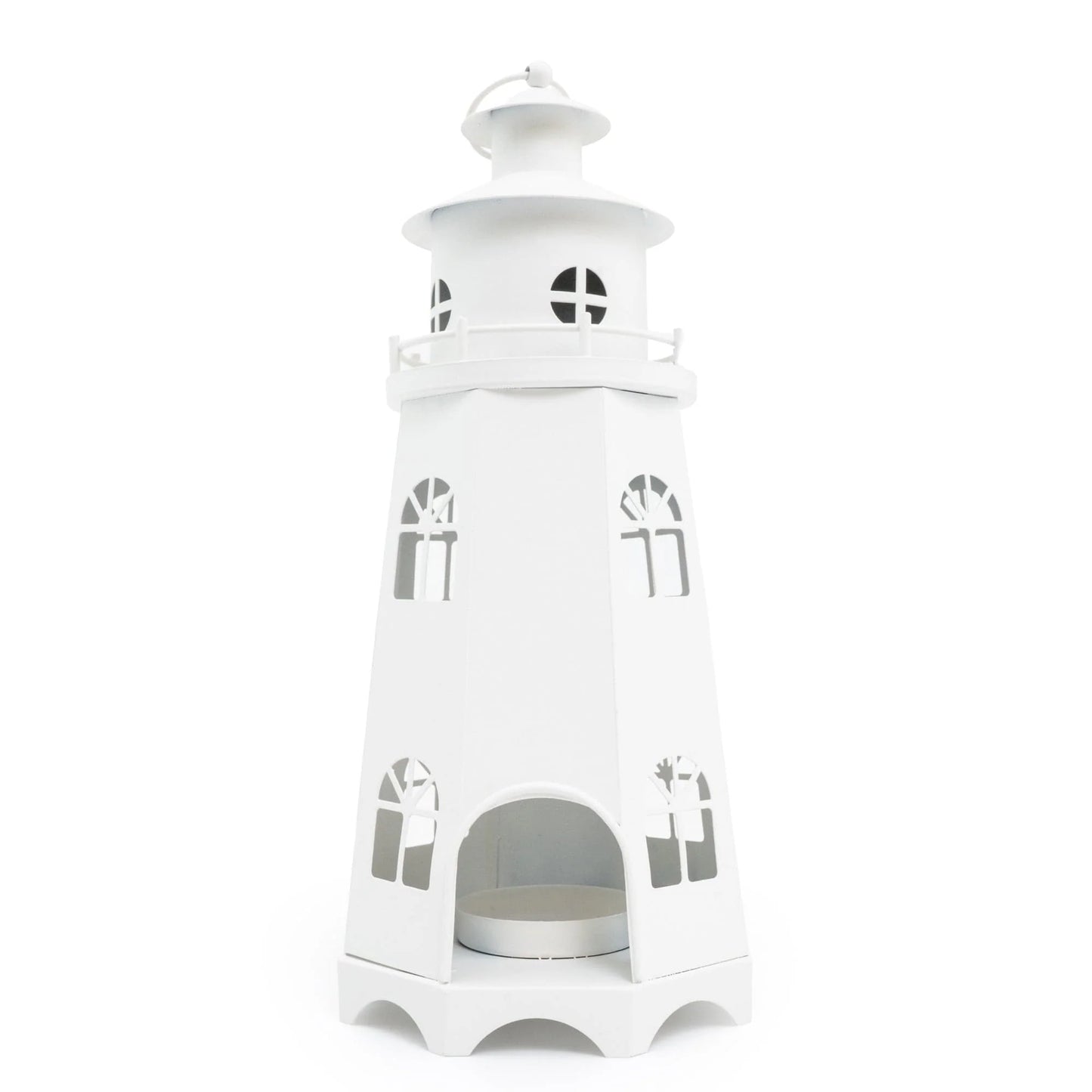 Metal Lighthouse Lantern - Matt White 31.5cm