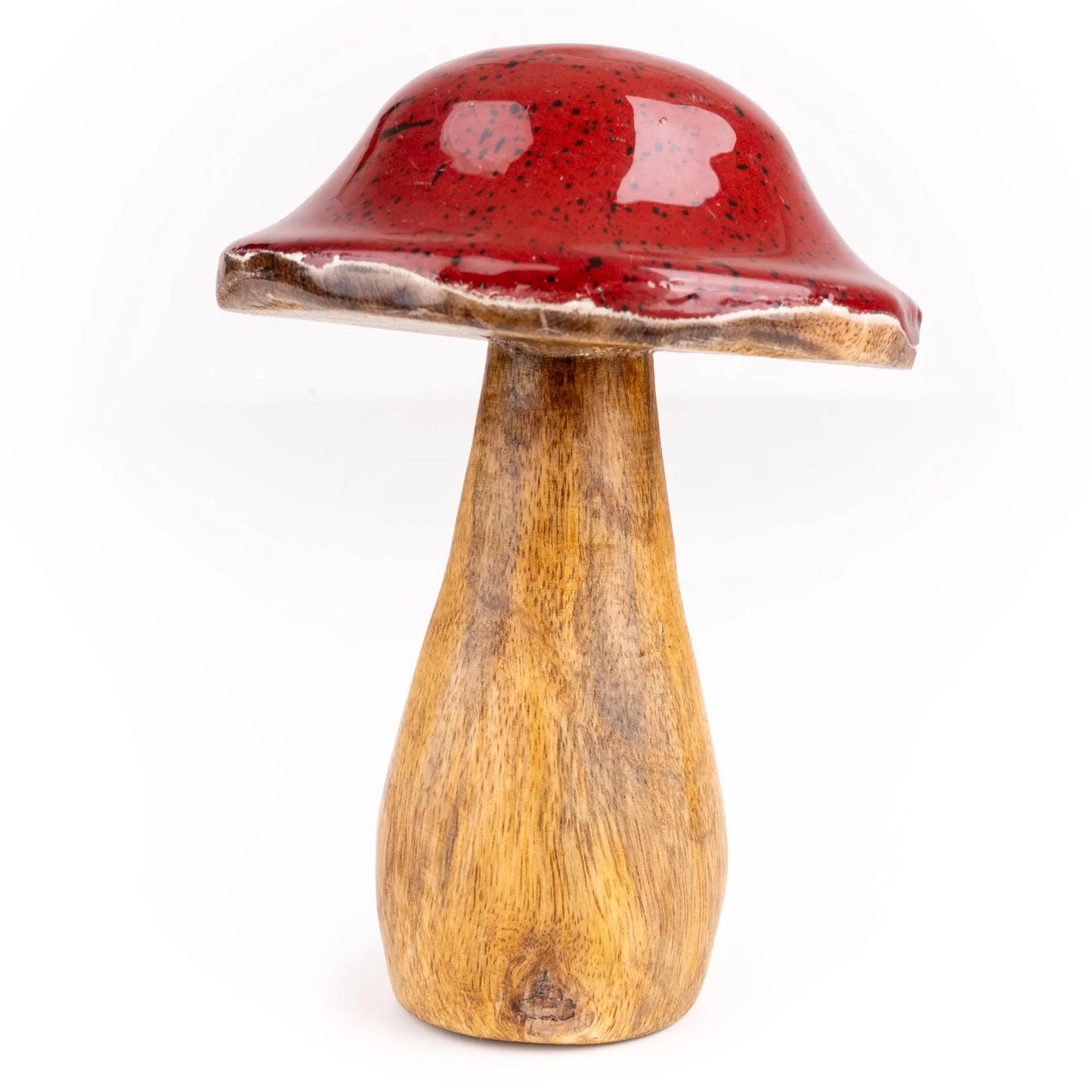 Mushroom Mango Wood & Enamel - Red