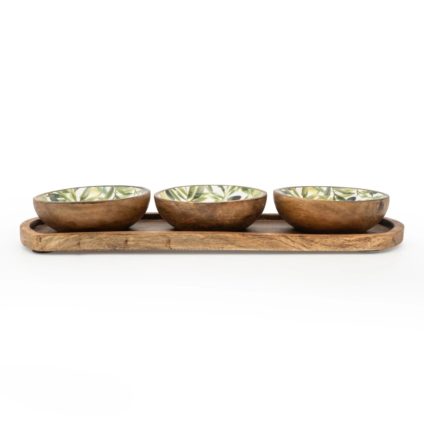 Set of 3 Small Mango Wood Dipping Bowls