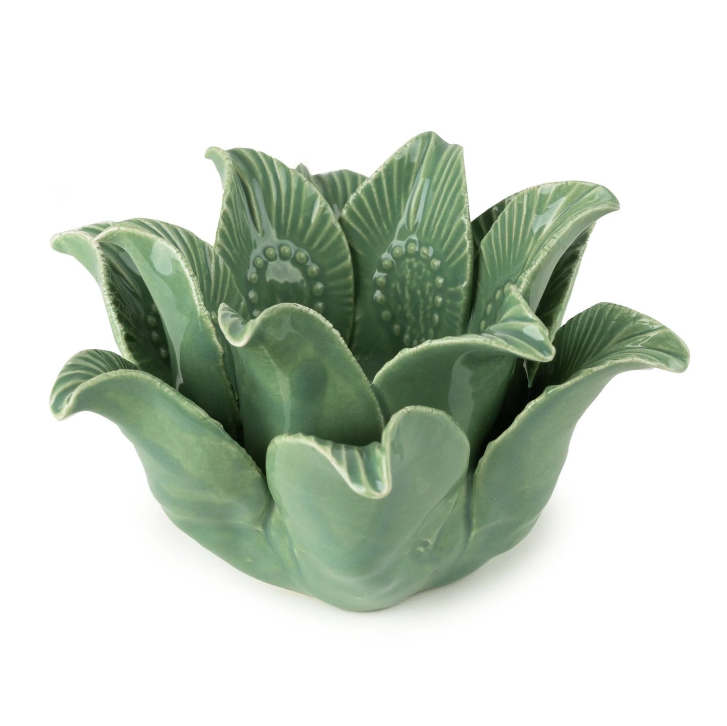 Lotus Flower Tealight Holder - Green