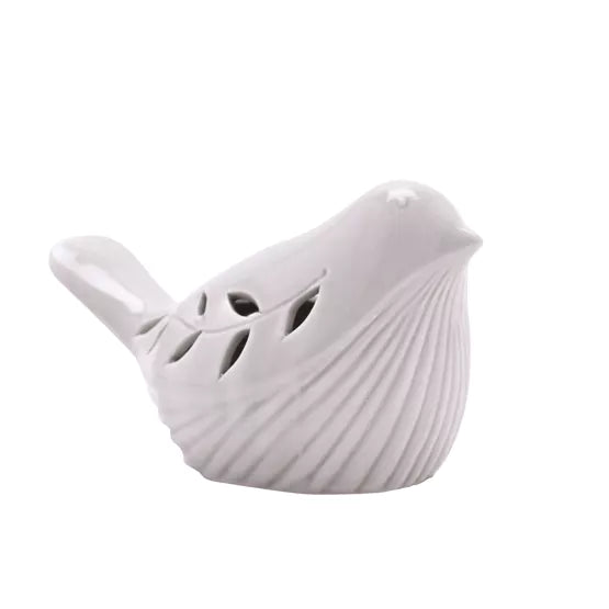 Country Living Ceramic LED Bird White Small