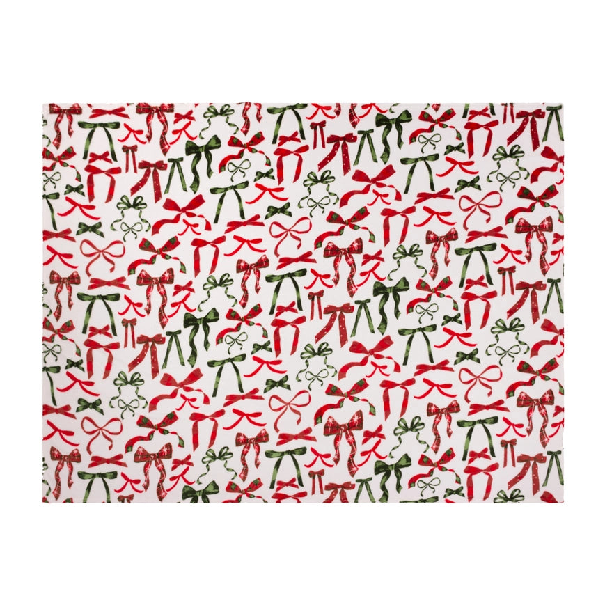 Festive Bows Printed Fleece Throw