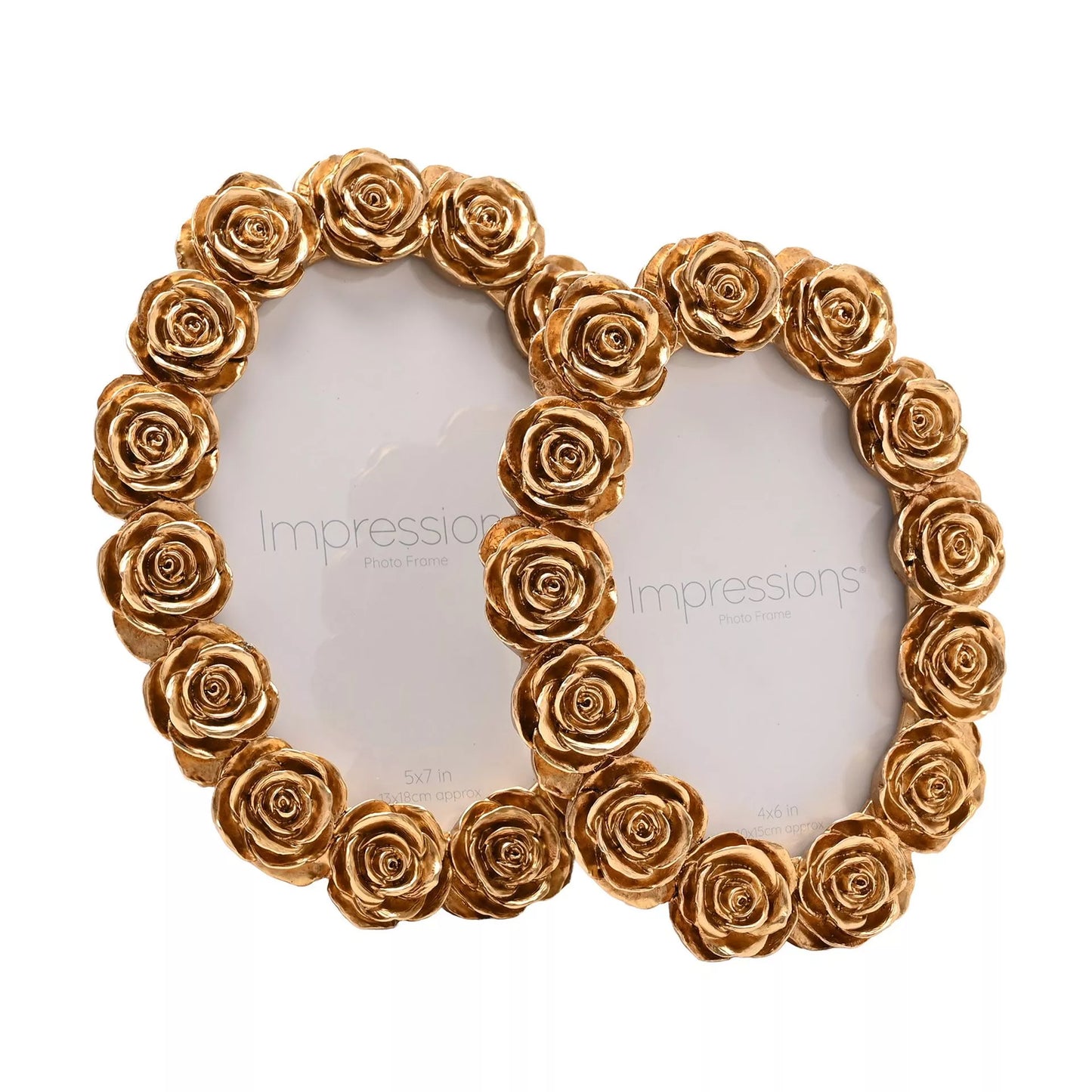 Rose Design Oval Resin Photo Frame
