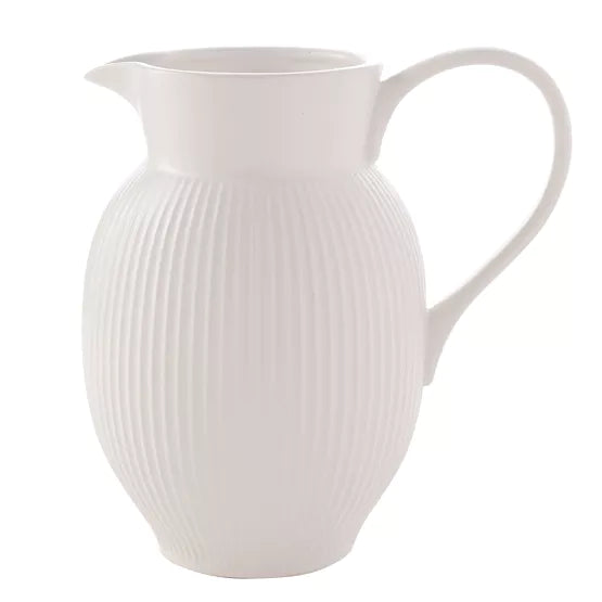 Hestia White Ribbed Pitcher Jug