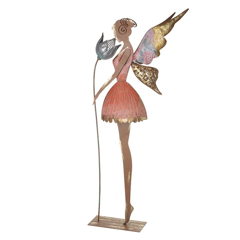 Fairy In Pink Dress With Flower 68cm Tall