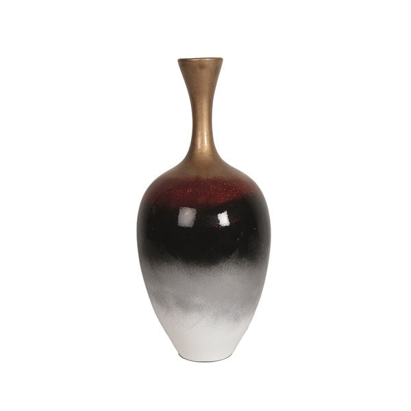 Multi Coloured Ombre Vase with Narrow Gold Neck 45cm