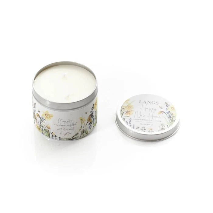 Hand Poured Soy Candle Clean Fresh Linen - New Home