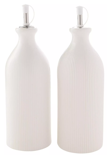 Hestia Set of 2 Ribbed Oil Bottles