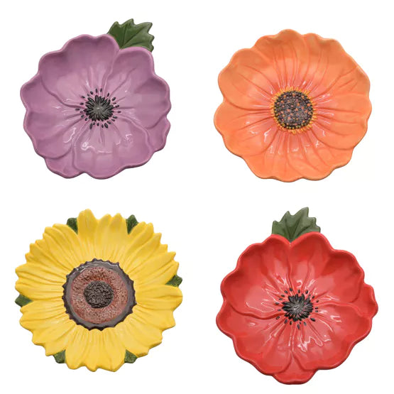 The Cottage Garden Bright Flower Plates - 17.5cms