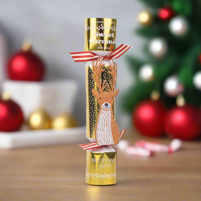 Sweet Caramel Reindeer Festive Bath Fizzers Cracker