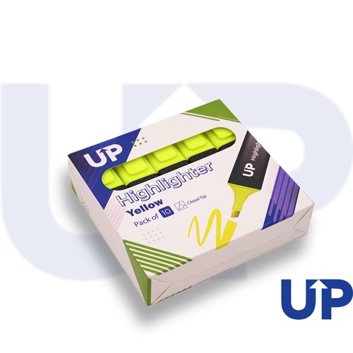 Pack of 10 Yellow Highlighters