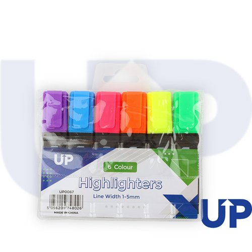 Pack of 6 Assorted Highlighters