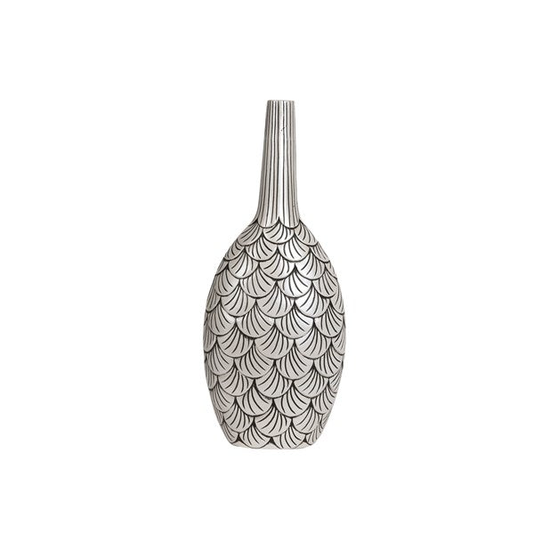 White Overlapping Scalloped Vase 50cm