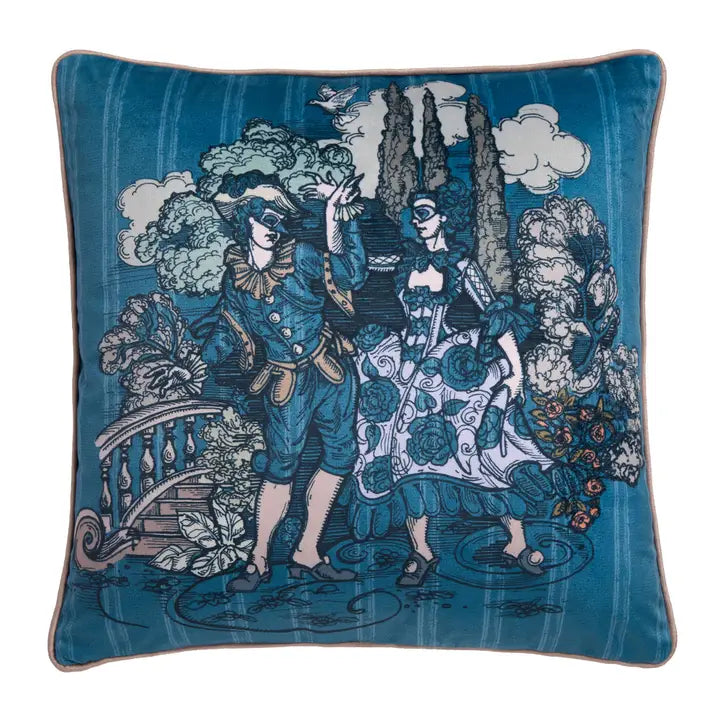 Tuscan Toile Cushion in Blue 43 X 43cm