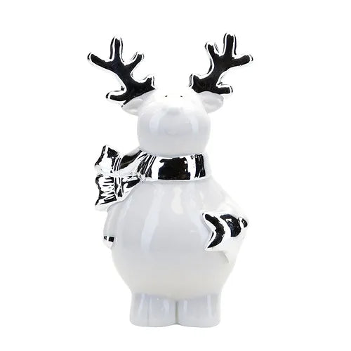 White & Silver Reindeer Christmas Ornament