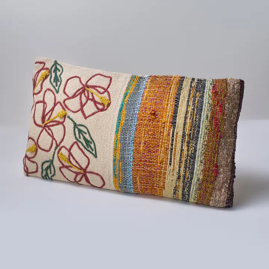 Embrova Cotton Embroidered Cushion (Xl) with Filler