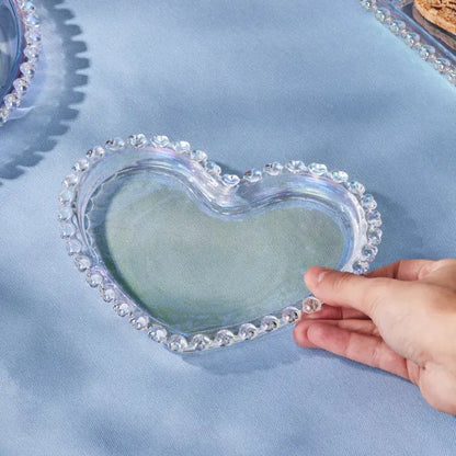 Heart Collection Heart Glass Side Plate, 18cm, Clear