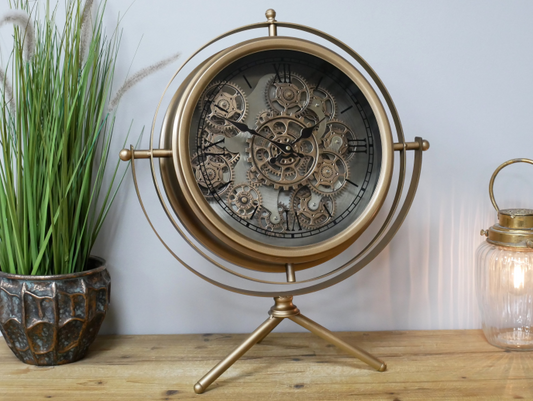 Gold Clock With Cogs
