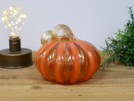 Luxury Glass Pumpkin Orange Stripe