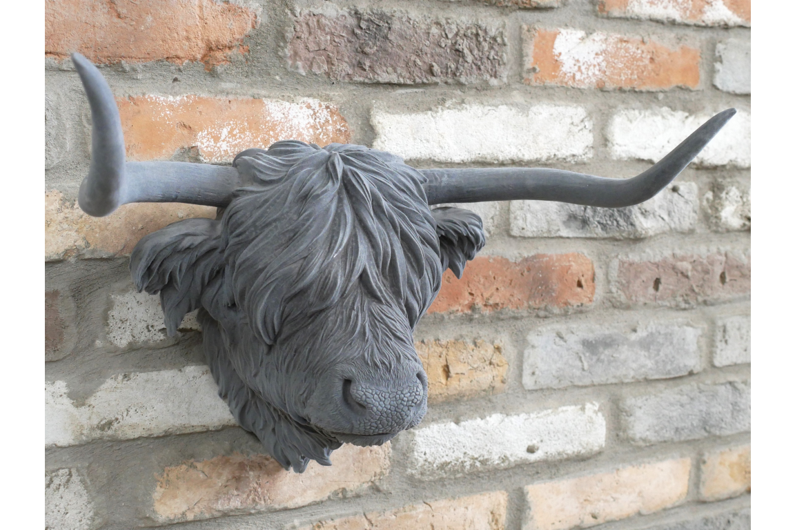 Grey Wall Mounting Highland Cow Ornament