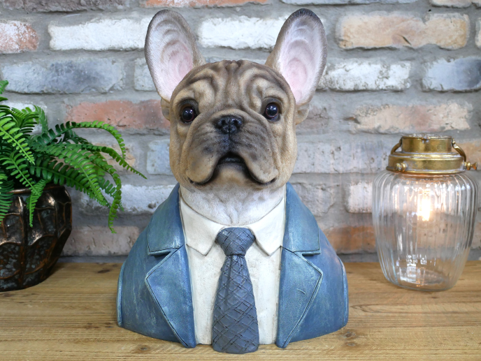 Large Quirky Frenchie Dog Bust