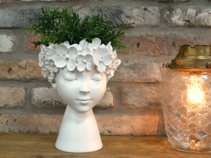 Floral Lady Head Planter