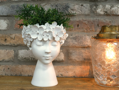 Floral Lady Head Planter