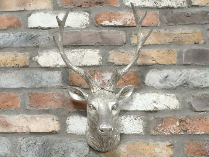 Silver Wall Mounting Stags Head
