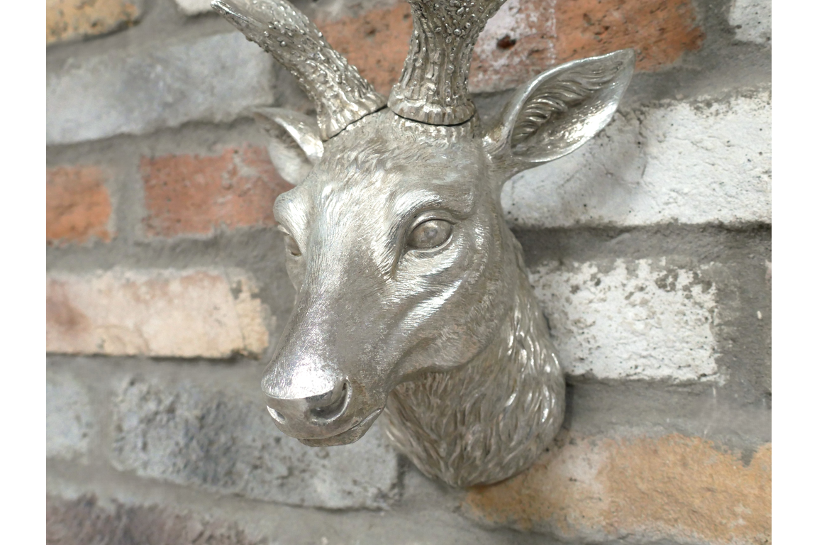 Silver Wall Mounting Stags Head