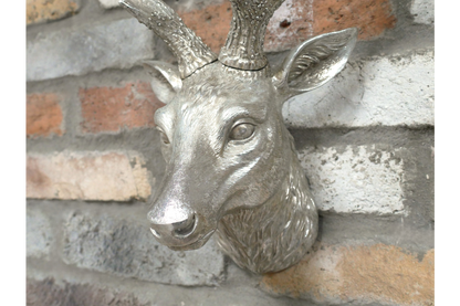 Silver Wall Mounting Stags Head