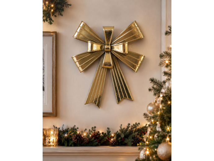 Large Metal Golden Bow