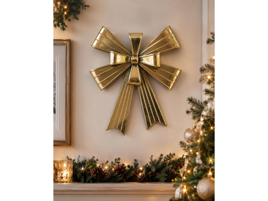 Large Metal Golden Bow