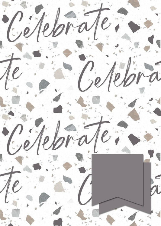 Celebration Gift Wrap and Tag - 2 Sheets, 2 Tags