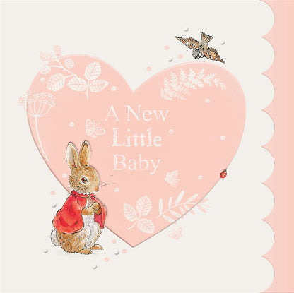 New Baby Girl Card - Beatrix Potter Peter Rabbit Design