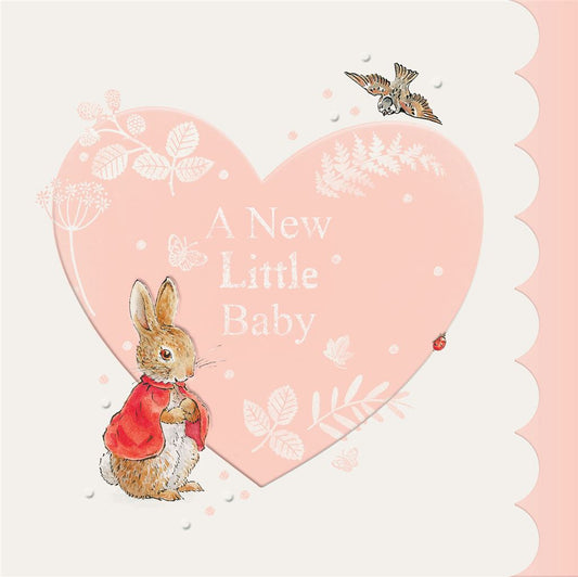 New Baby Girl Card - Beatrix Potter Peter Rabbit Design