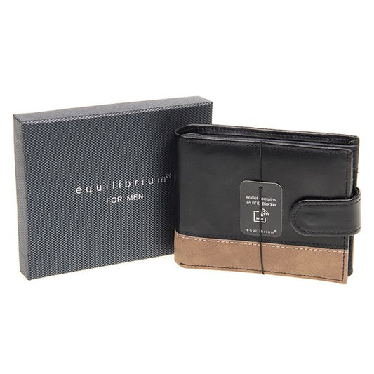 Equilibrium Men's Wallet RFID Black/Tan