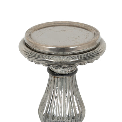 Smoked Midnight Pillar Candle Holder 18cm