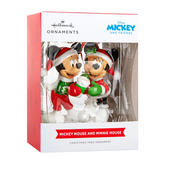Collectable Disney Christmas - Festive Mickey & Minnie Mouse Ornament