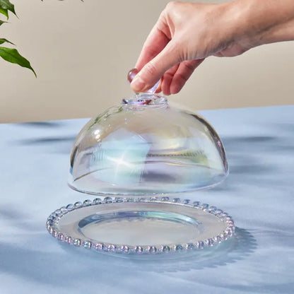 Heart Collection Glass Cake Dome, 19cm, Clear
