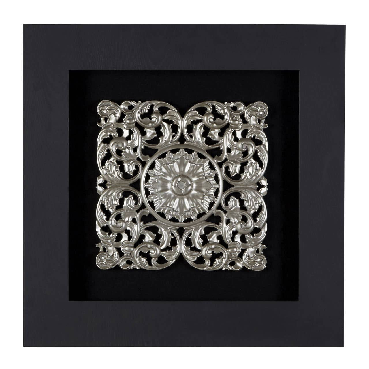 Nason Framed Silver Filigree Carving Wall Art