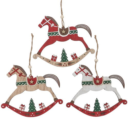 Xmas Carousel Horse Red Small