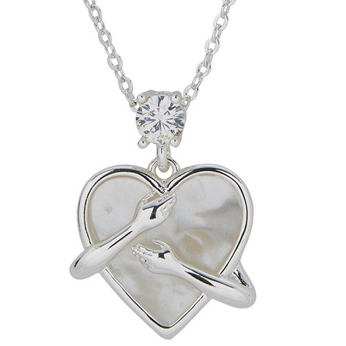 Heart In Your Hands Silver Plated Mother of Pearl
