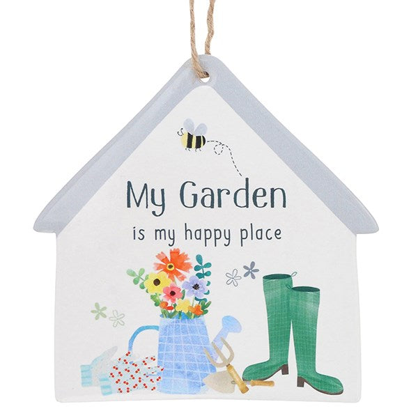 Happy Garden Hanging Plaque Garden