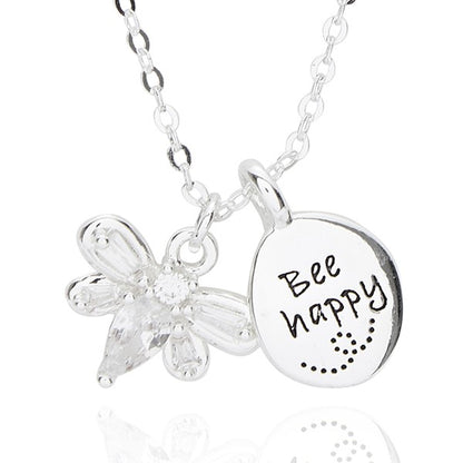 From Me To You Silver Plated Necklace Bee Happy