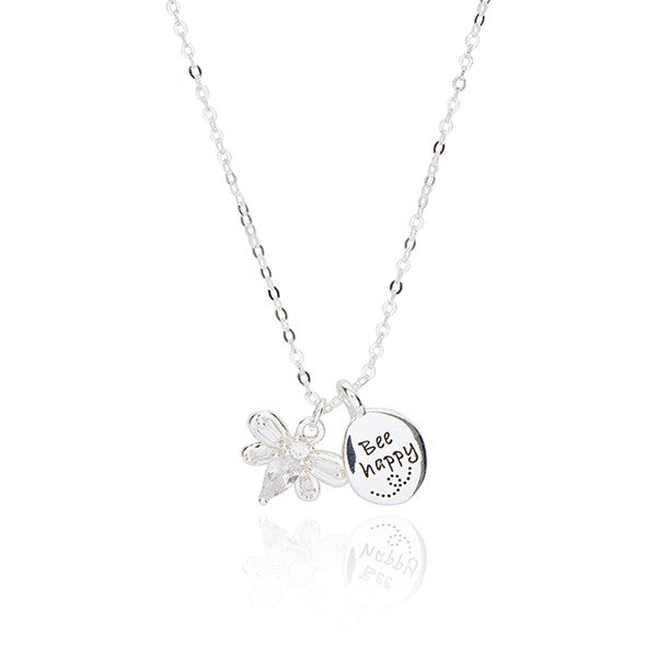 From Me To You Silver Plated Necklace Bee Happy